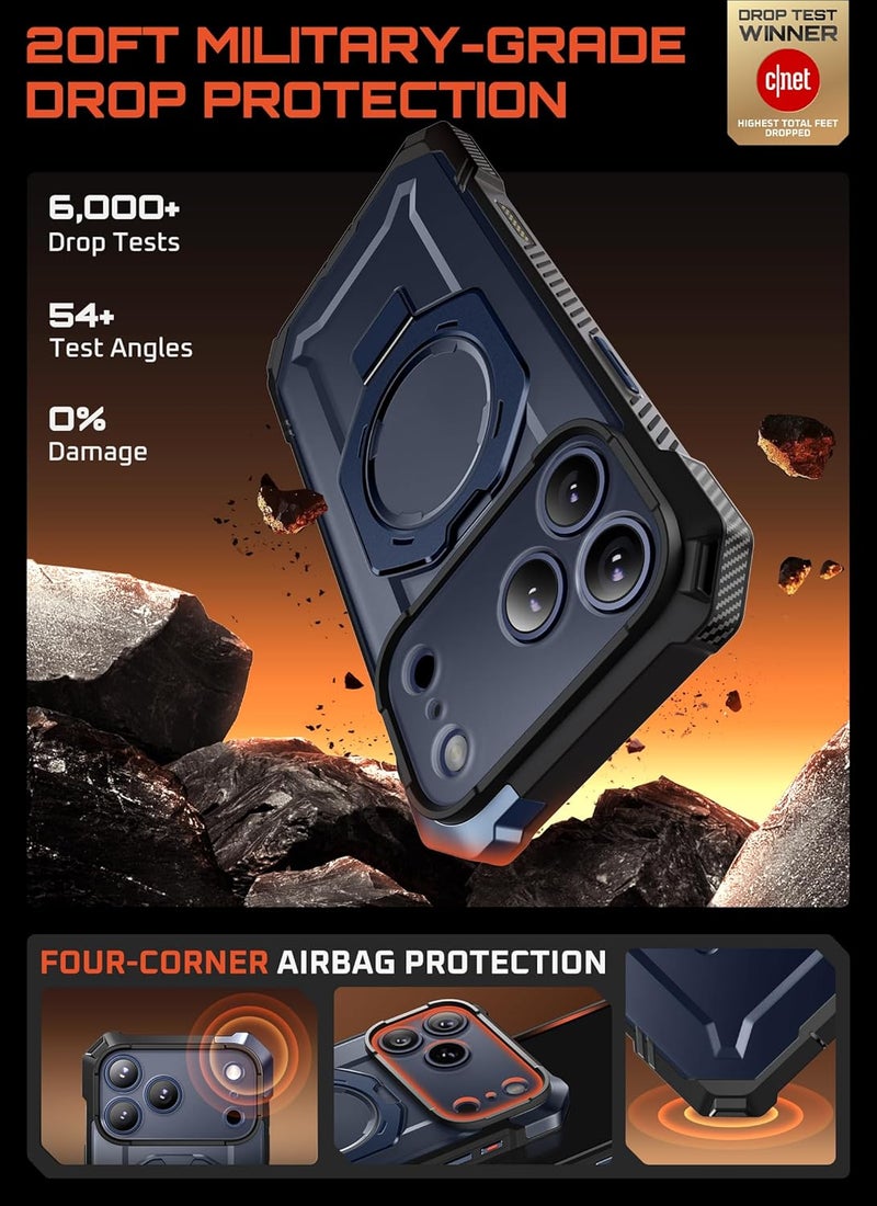 SupCase for iPhone 17 Pro Max Case with Kickstand (Unicorn Beetle Grip), [Camera Control Cover] [Compatible with MagSafe] [Military-Grade Drop Protection] Heavy Duty Magnetic Phone Case, Azure - Image 3